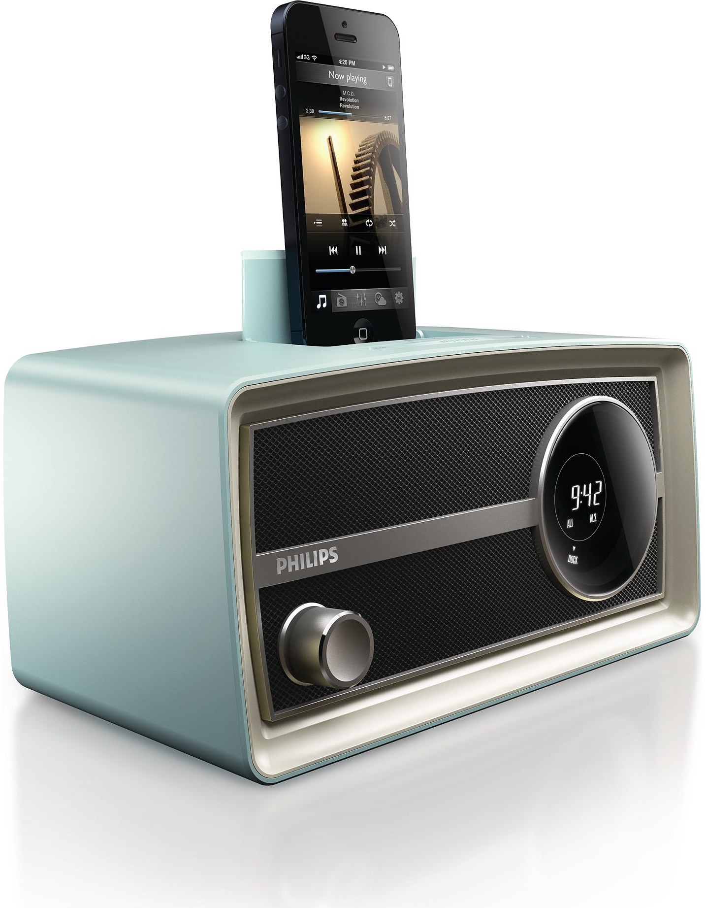 Philips - Docking System for Apple® iPod® and iPhone® - BluePhilips - Docking System for Apple-iPod-iPhone-Blue