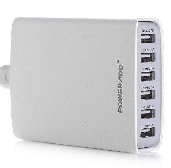 Poweradd 50W 6-Port Family-Sized USB Desktop Charger