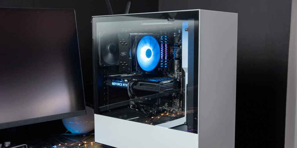 The XLR8 RTX 3050 in the NZXT Foundation PC.