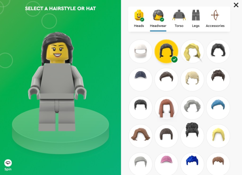 LEGO Minifigure Factory hair