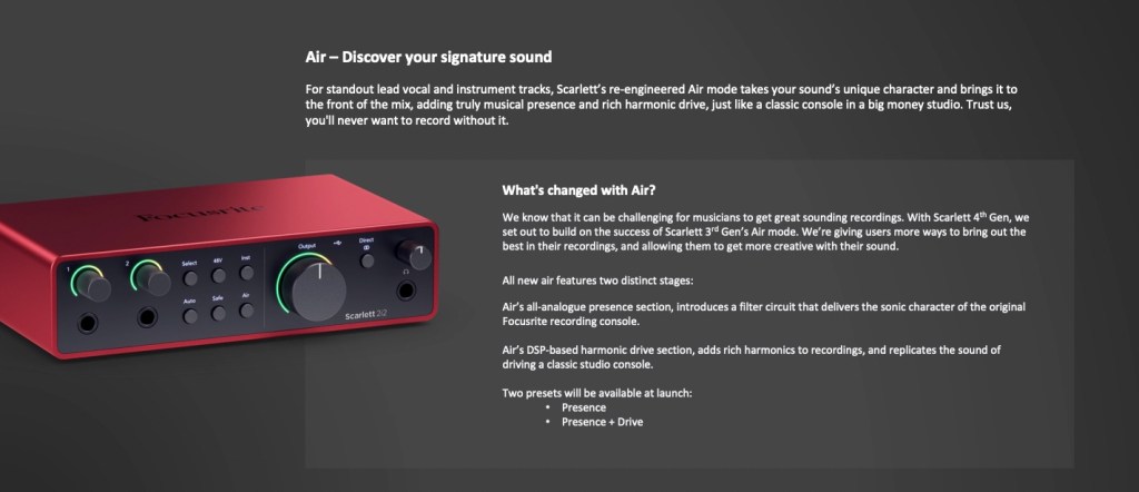 Focusrite 4th Gen Scarlett Air