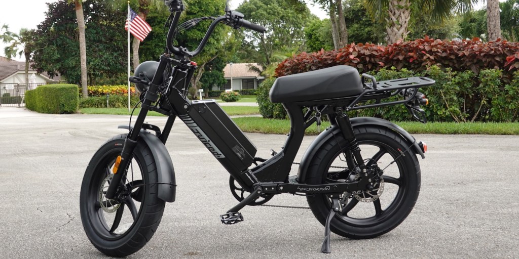 a motorcycle parked on the side of a road