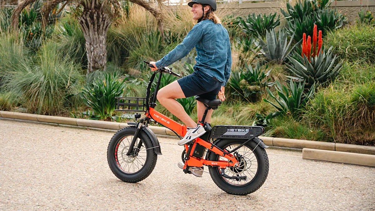 a man riding a bike