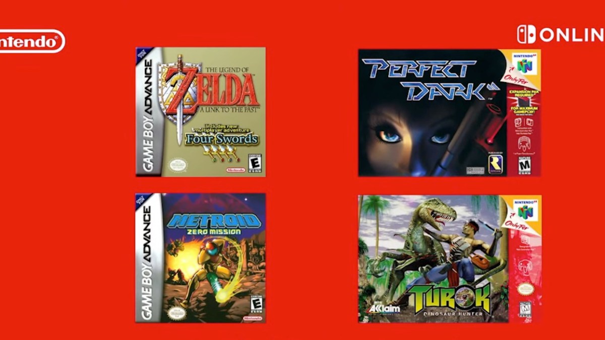 Switch Online-Zelda, Metroid, Perfect Dark, Turok