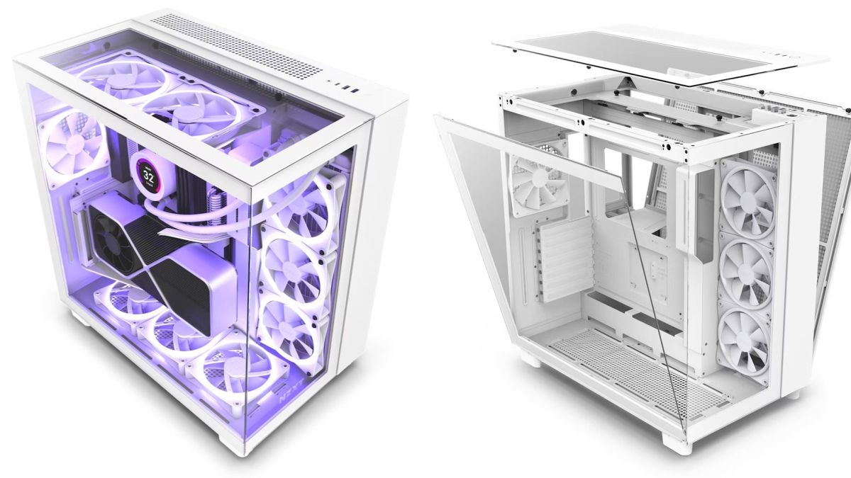 NZXT H9 Elite PC case renders next to each other.