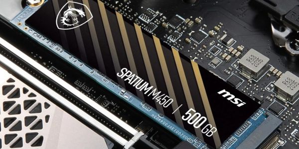 Image showing a render of MSI's Spatium M450 SSD.