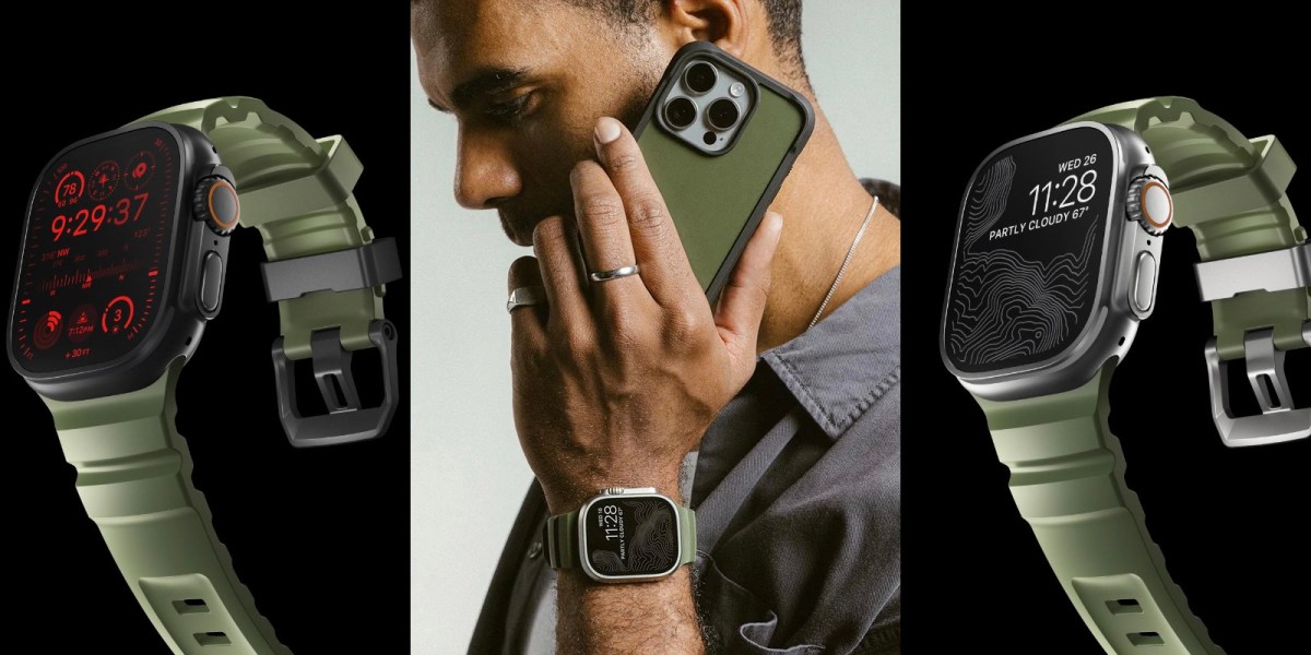 Nomad Forest Green iPhone 16 Apple Watch