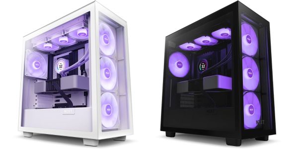 Image showing renders of NZXT H7 Elite PC case in black and white colors.