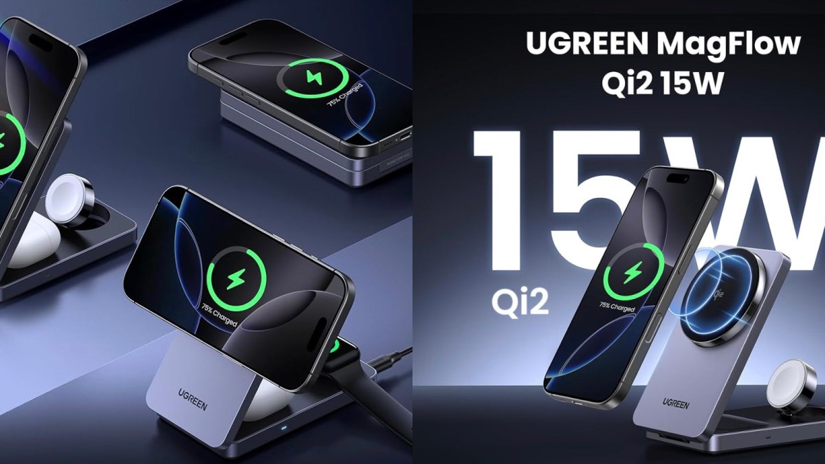 UGREEN’s MagFlow Qi2 3-in-1 Charger Station