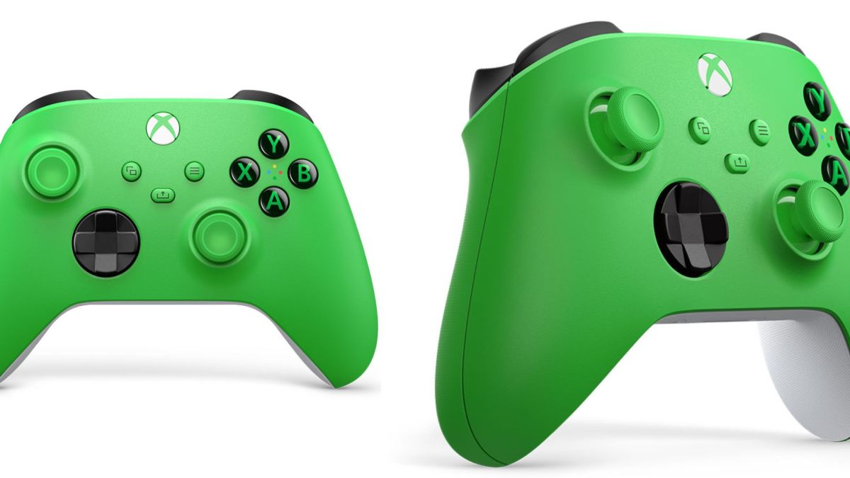 Image showing renders of Xbox controller in Velocity Green.