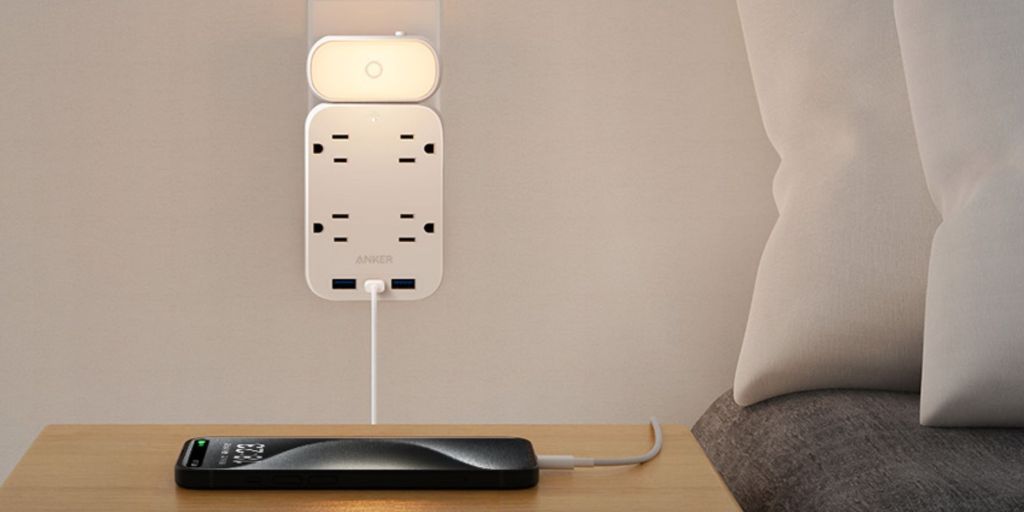 Image showing Anker's 6-in-1 USB-C outlet extender with built-in lamp.