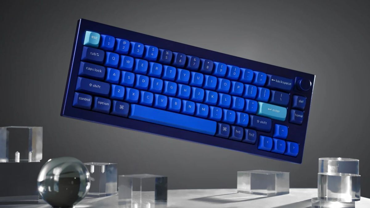 Image showing Keychon's Q2 wired mechanical keyboard in Navi Blue.