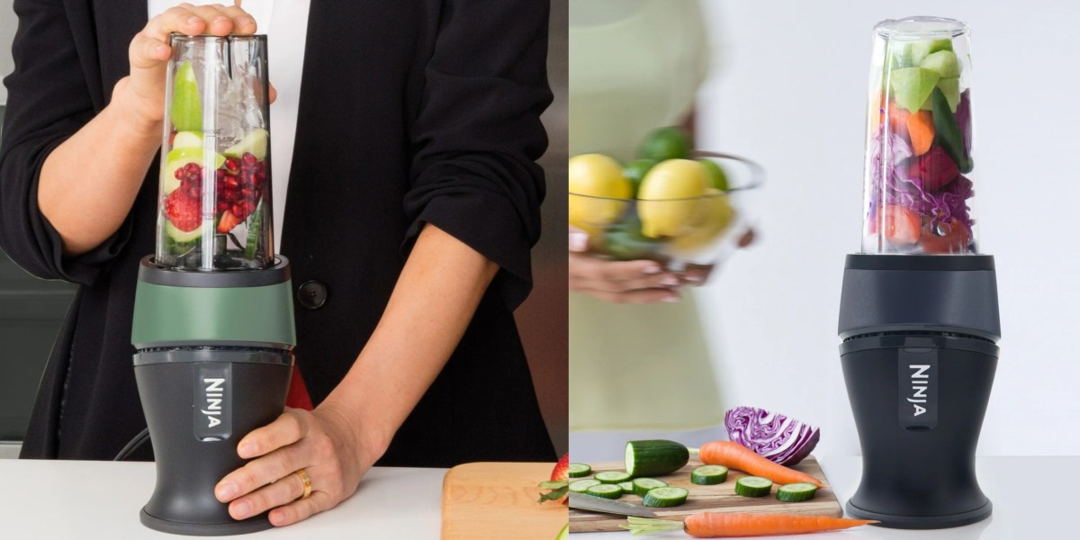 a person pouring a drink into a blender