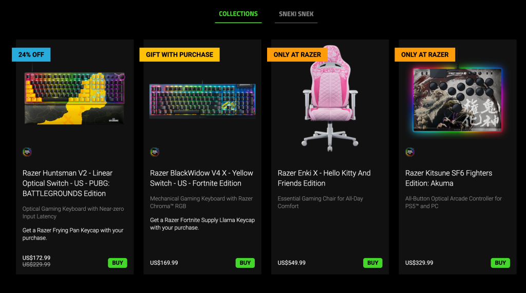 Razer Black Friday 2024 Holiday Gift Guide ad.