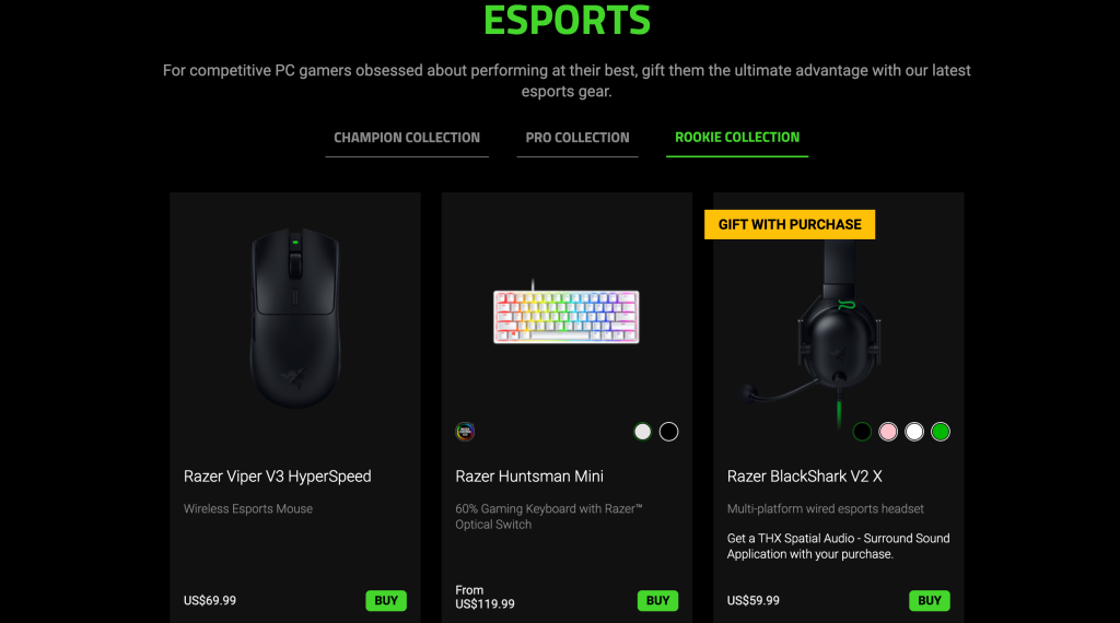 Razer Black Friday 2024 Holiday Gift Guide ad.