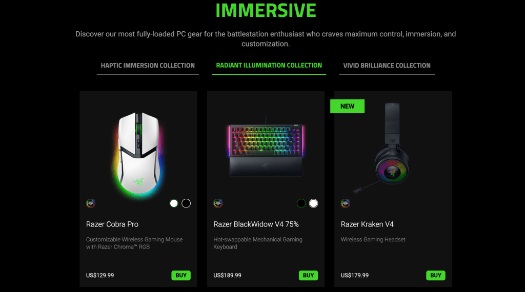 Razer Black Friday 2024 Holiday Gift Guide ad.