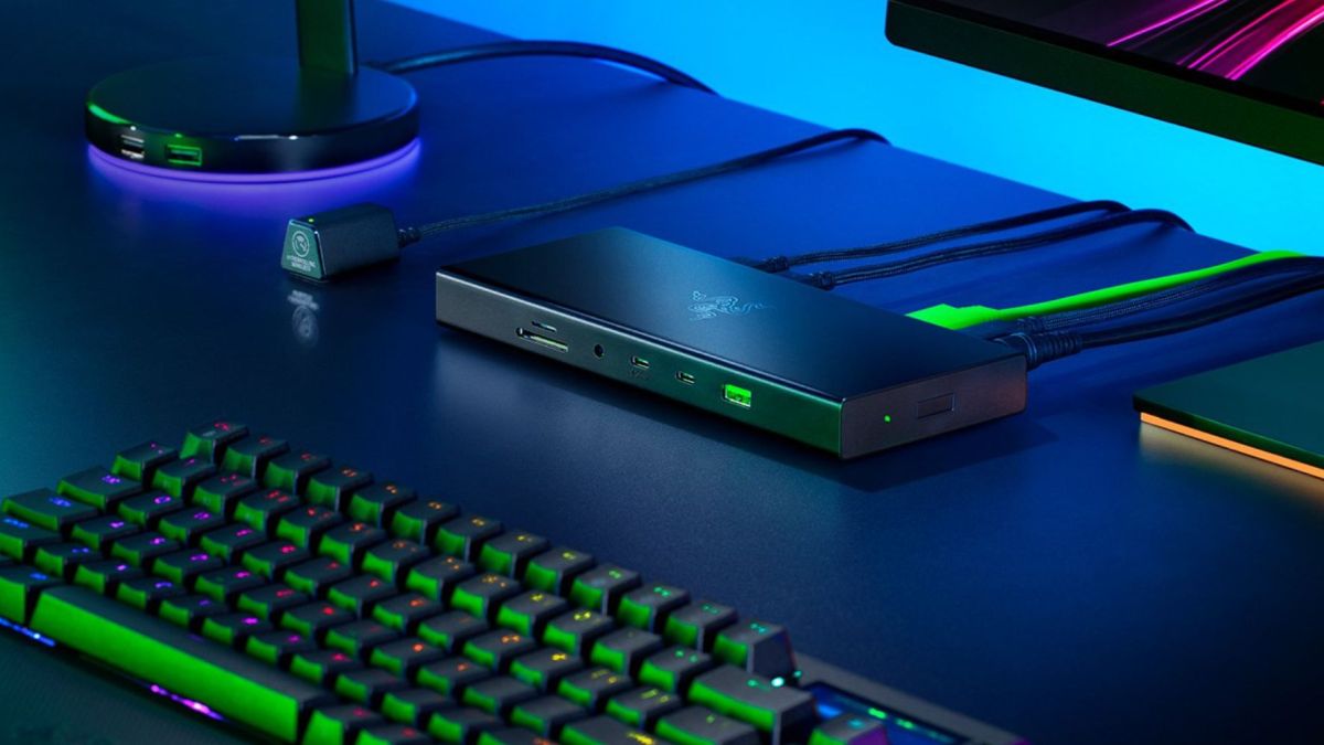 Image showing Razer's USB 4 Dock on a deck.