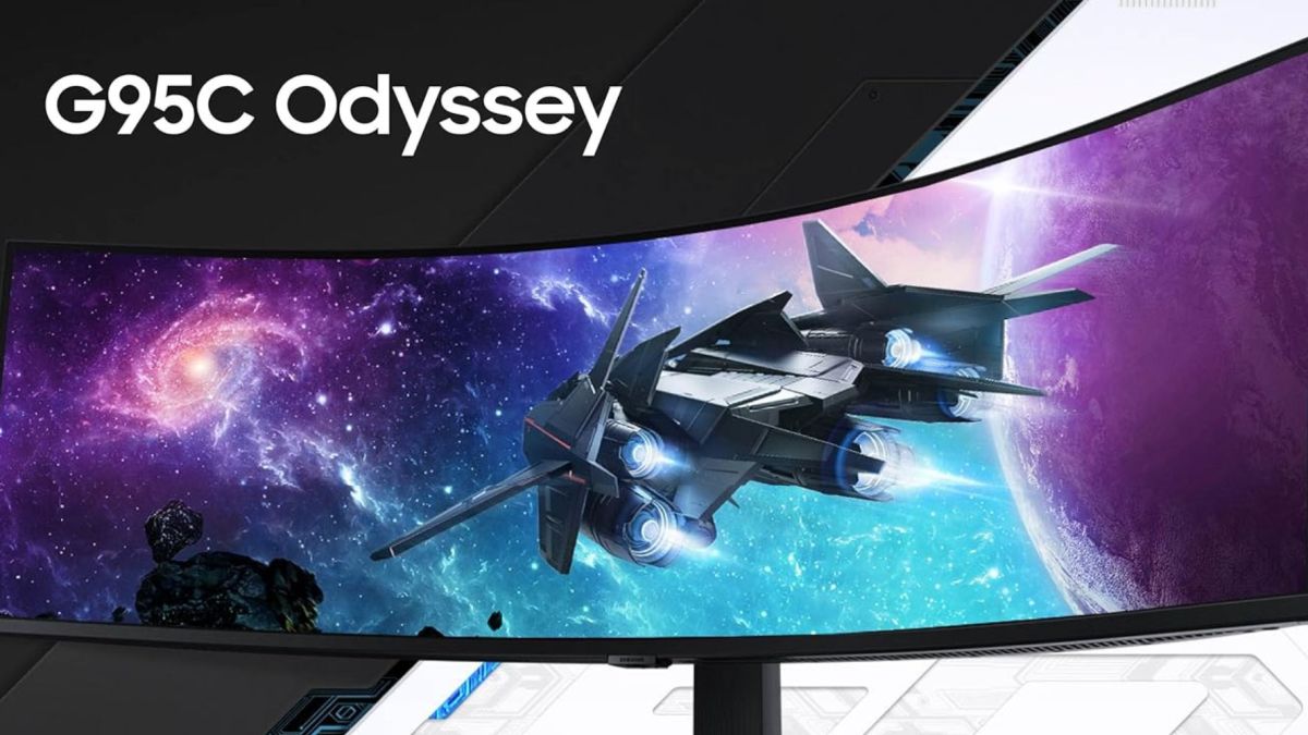 Image showing a render of Samsung's Odyssey G95C monitor.