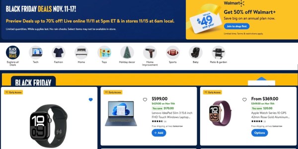 Walmart Black Friday deals preview landing page now live