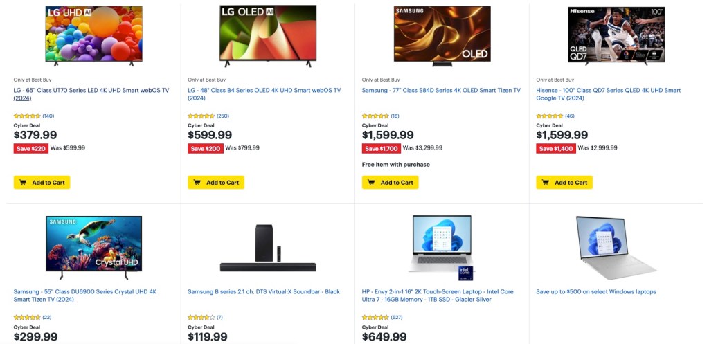 Best Buy 2024 Cyber Monday sale