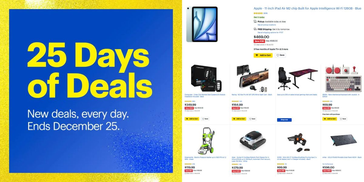 Image showing an illustration of Best Buy's 25 Days of Deals event.