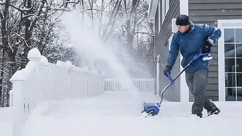 a man shoveling snow