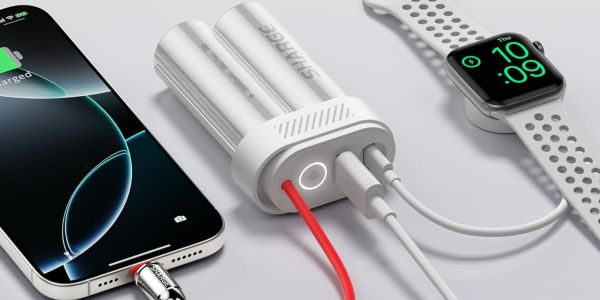 Image showing a render of Sharge Pouch Mini power bank.